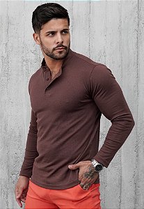 Blusa Manga Longa Marrom Chocolate