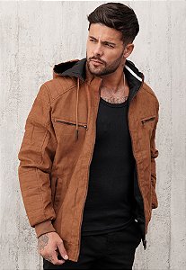 Jaqueta Dupla Face Suede Caramelo