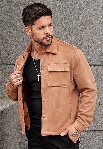 Jaqueta Trucker Suede Caramelo