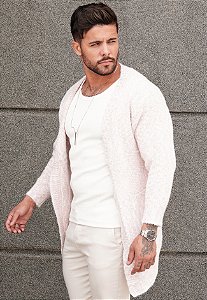 Cardigan Tricot Mousse Rosa Bebê