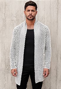Cardigan Tricot Mousse Xadrez