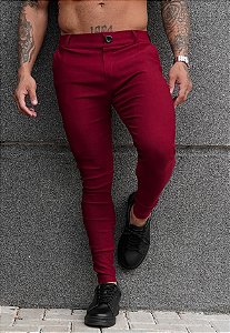 Calça Alfaiataria Skinny Vermelho Marsala