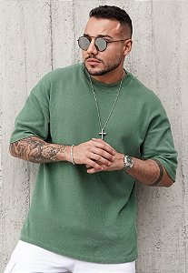 Blusa Oversized Texturizada Verde Menta