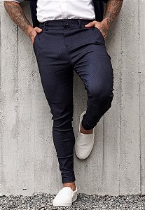 Calça Alfaiataria Skinny Lavagem Jeans Escura
