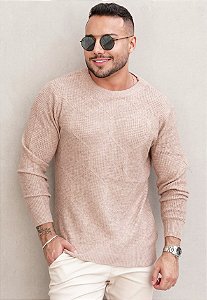 Suéter Tricot Pixelado Bege