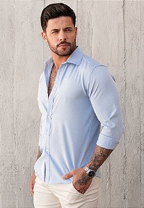 Camisa Social Azul Bebê