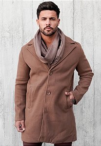 Cardigan Sobretudo Lã Caramelo