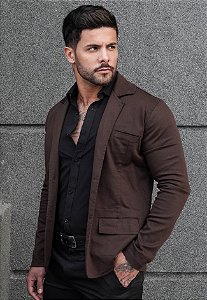 Blazer Alfaiataria Marrom Café
