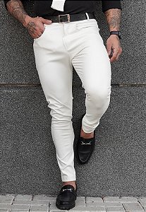 Calça Skinny Couro Branca