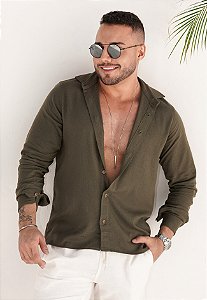 Camisa Manga Longa Verde Militar