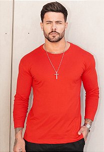 Blusa Segunda Pele Manga Longa Vermelha