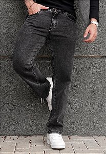 Calça Reta Jeans Preta