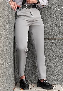 Calça Alfaiataria Milano Cinza Prateado
