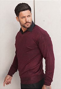 Suéter Gola V Vermelho Marsala