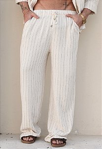 Calça Linho Listrada