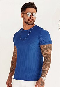 Camiseta Algodão Canelado  Azul Celeste