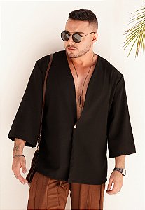 Kimono Blazer Alfaiataria Preto