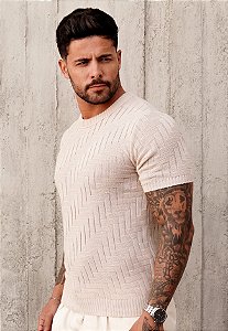 Camiseta Tricot Texturizada Nude