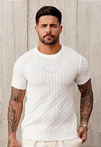 Camiseta Tricot Texturizada Off White
