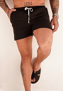 Mini Shorts Linho Preto