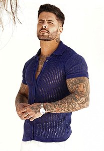 Camisa Polo Tricot Azul Marinho