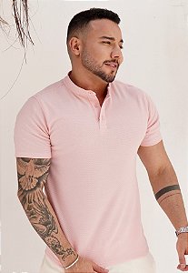 Blusa Gola Padre Texturizada Rosa Bebê