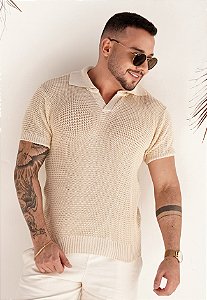 Blusa Polo Tricot Nude