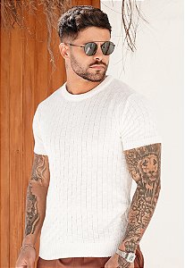 Camiseta Tricot Texturizada Branca