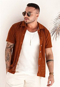 Camisa Polo Tricot Caramelo