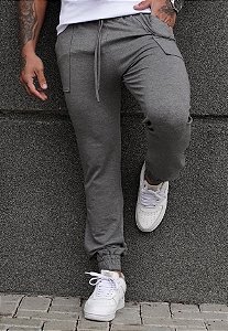 Calça Jogger Moletinho Cinza Mescla