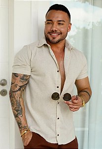 Camisa Linho Areia