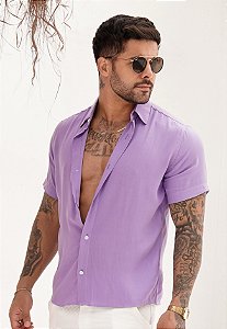 Camisa Viscolinho Lilás