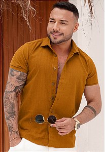 Camisa Linho Caramelo