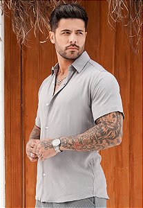 Camisa Viscolinho Cinza Grafite