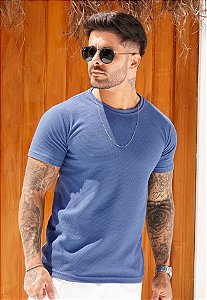 Camiseta Texturizada Azul Celeste