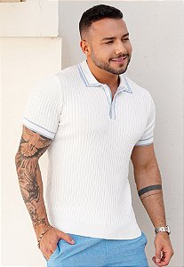 Camiseta Tricot Bicolor Off White