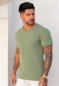 Camiseta Texturizada Verde Cana