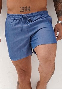 Mini Shorts Tencel Azul Jeans