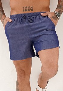 Mini Shorts Tencel Azul Jeans