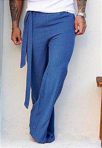Calça Linho Clochard Azul