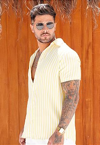 Camisa Listrada Amarela