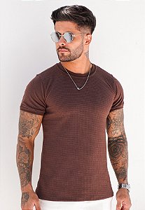 Camiseta Texturizada Marrom Café