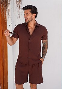 Conjunto Viscolinho Marrom Café