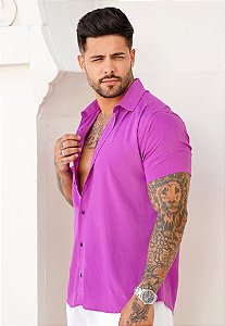 Camisa Viscolinho Fúcsia