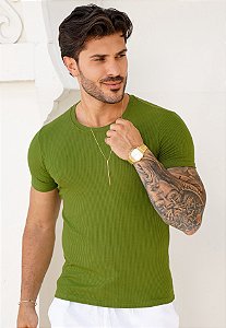 Camiseta Canelada Verde Pistache