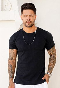 Camiseta Texturizada Preta