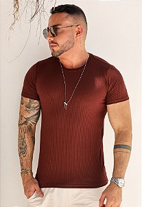 Camiseta Canelada Marrom Café