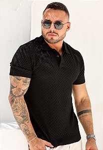 Camiseta Polo Tricot Preta