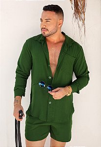 Conjunto Viscolinho Verde Militar