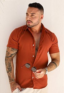Camisa Linho Terracota